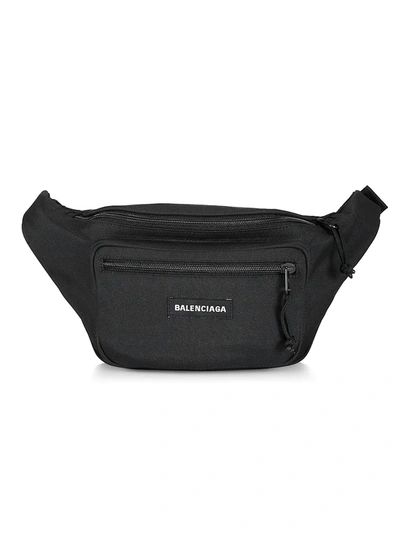 Balenciaga Explorer Logo Nylon Belt Bag In Black | ModeSens