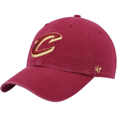 47 ' Wine Cleveland Cavaliers Team Logo Clean Up Adjustable Hat In Red