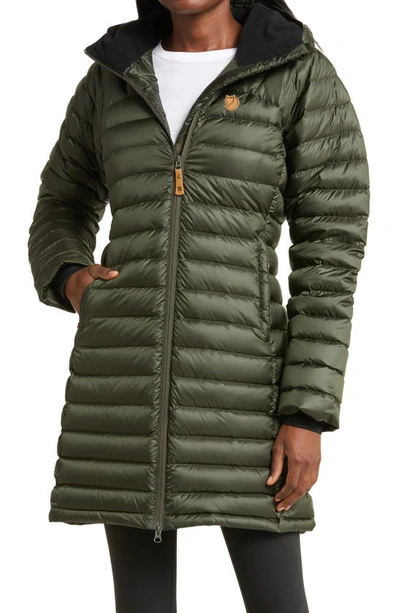 Fjall Raven Snowflake Long Down Parka In Deep Forest