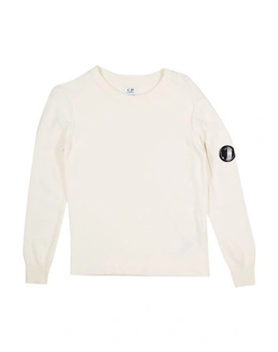 C.p. Company Kids' Wool Cashmere Jumper In Off White