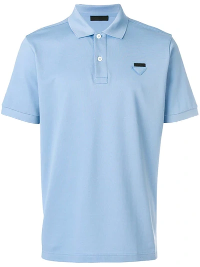 Prada Classic Polo Shirt In Blue