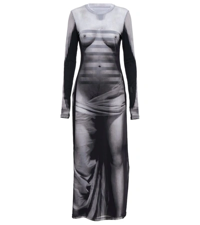 Y/project X Jean Paul Gaultier Body Morph Mesh Maxi Dress In Black