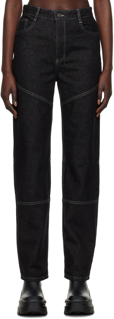 Ksubi Playback High-rise Straight Panel Jeans In Black