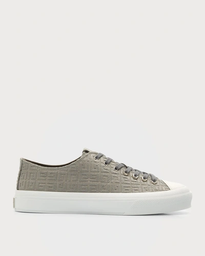 Givenchy Men's City 4g Jacquard Low-top Sneakers In Storm Grey | ModeSens