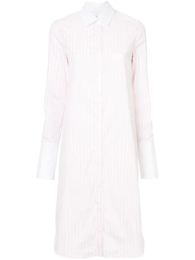 Monographie Classic Fitted Shirt Dress In Pink