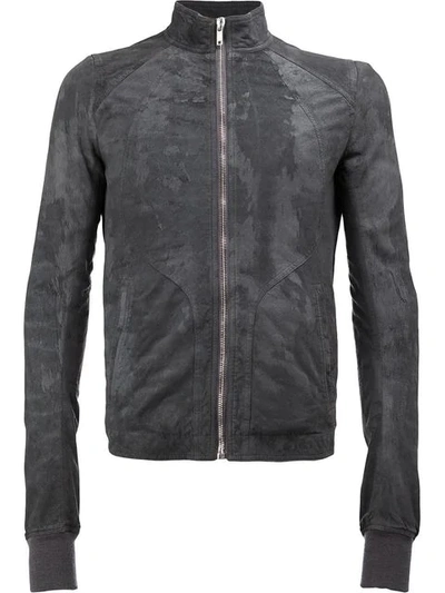 Rick Owens Forever Intarsia High Neck Jacket - Grey | ModeSens