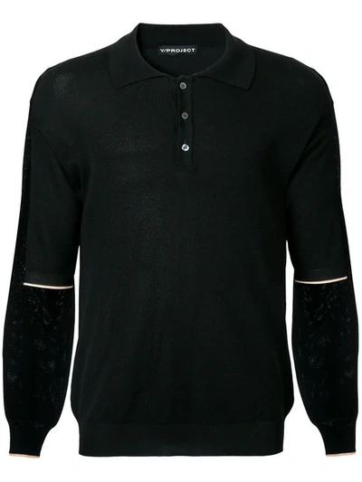 Y/project Layered Polo Shirt In Black
