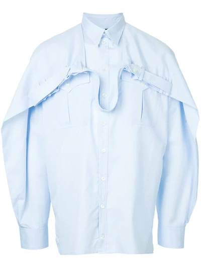 Y/project Belted Chest Shirt In Blue