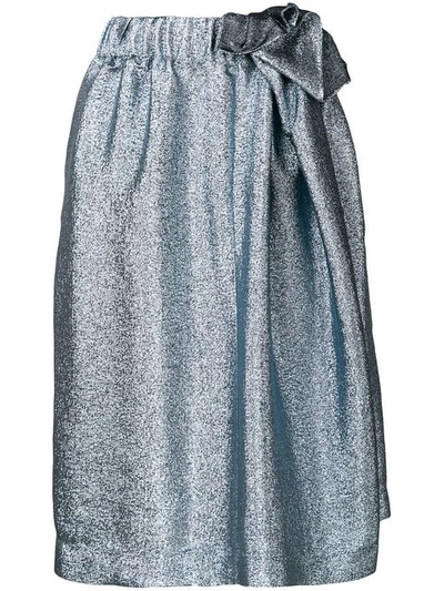 Stella Mccartney Metallic Midi Skirt - Blue