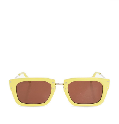 Jacquemus Yellow Les Lunettes Soli Square Sunglasses
