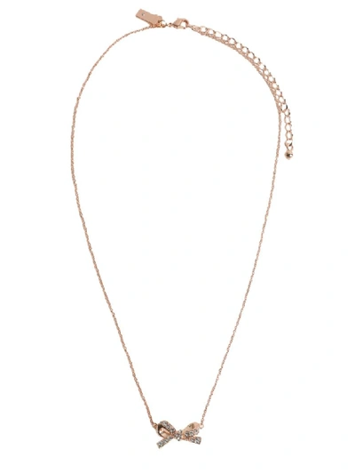 Kate Spade Bow Pendant Necklace In Bronze