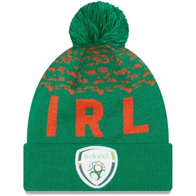 New Era Green Ireland National Team Marl Cuffed Knit Hat With Pom