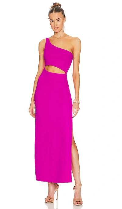 Susana Monaco One-shoulder Maxi Dress In Pink Glow