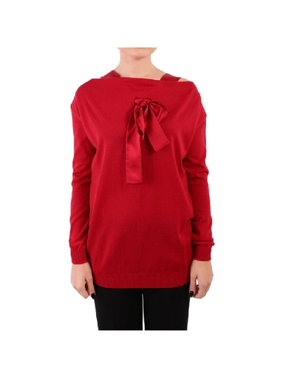 Alberta Ferretti Silk Sweater In Red