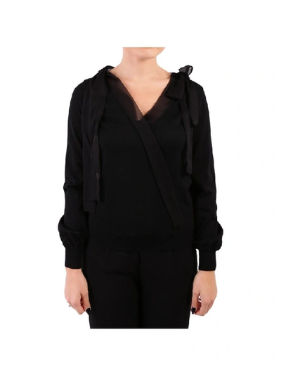 Alberta Ferretti Silk Sweater In Black