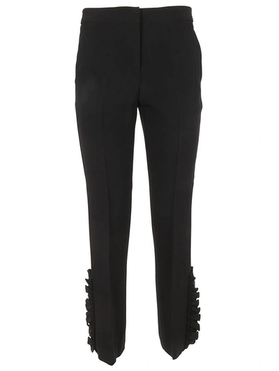 N°21 Ruffle Detail Trousers In Black