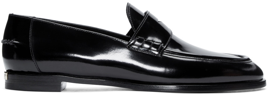 Burberry Black Patent Leather Oban Loafers | ModeSens