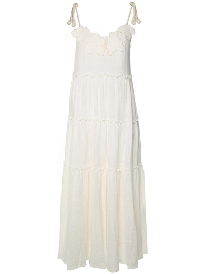 See By Chloé Floral-embroidered Cotton Dress In Bianco