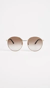 Gucci Sensual Romanticism Round Sunglasses In Gold/brown