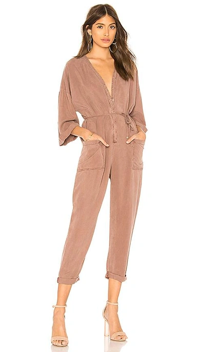 Yfb Clothing Ida Jumpsuit In Taupe
