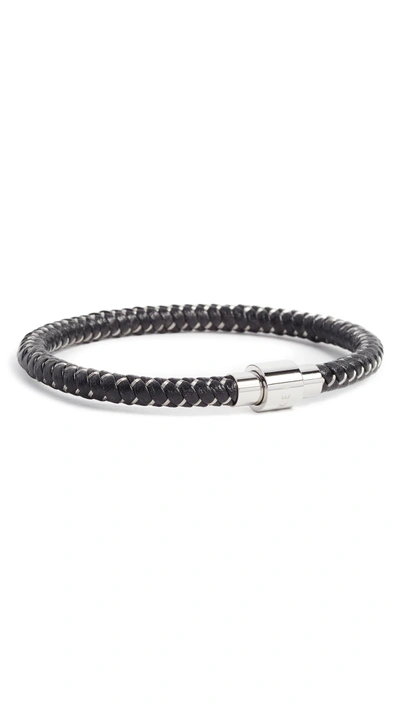 Ted Baker Roland Woven Leather Bracelet In Black ModeSens