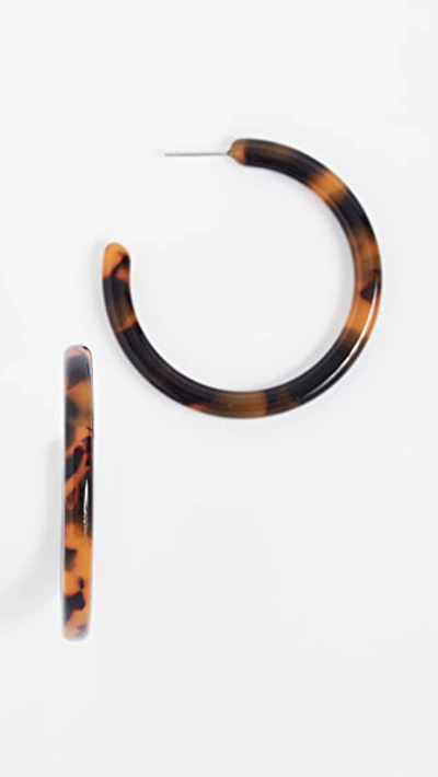 Shashi Leah Hoop Earrings In Tortoise