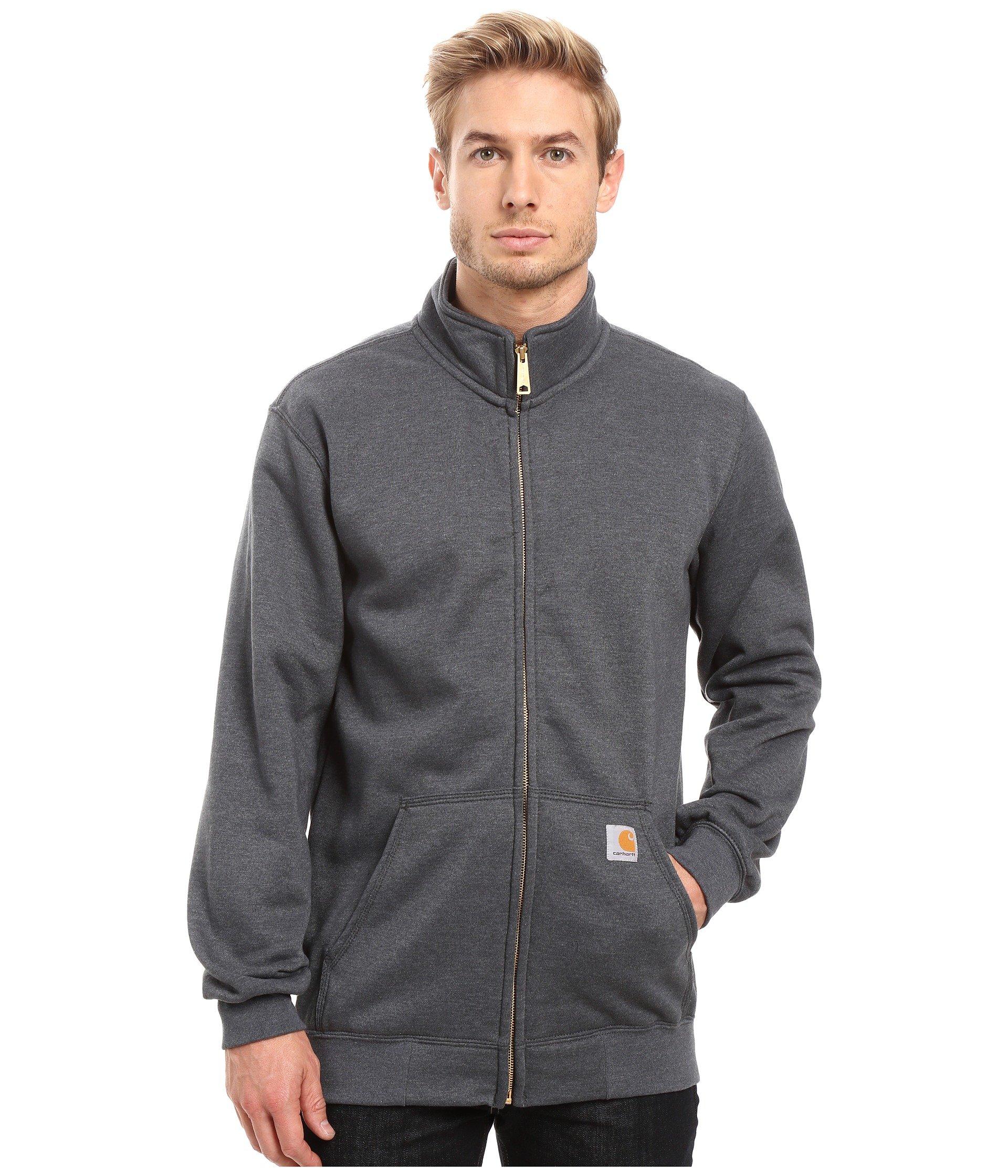 Carhartt Haughton Midweight Mock Neck Zip Sweatshirt In Charcoal Heather |  ModeSens