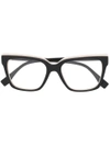 Fendi Eyewear Square Frame Glasses - Black
