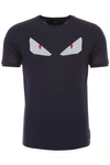 Fendi Mini Eye Graphic T-shirt In Blu Notteblu