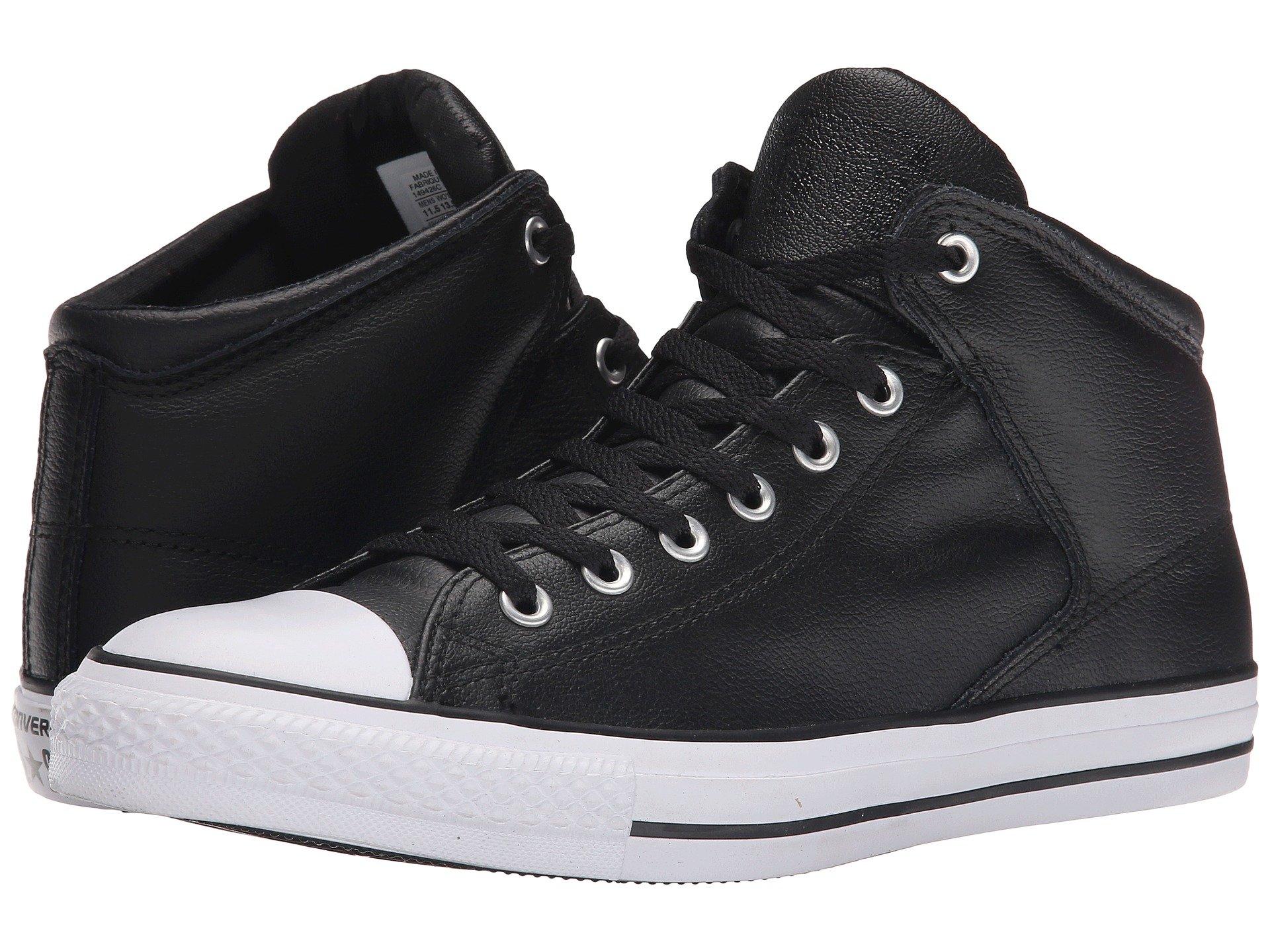 leather black chuck taylors