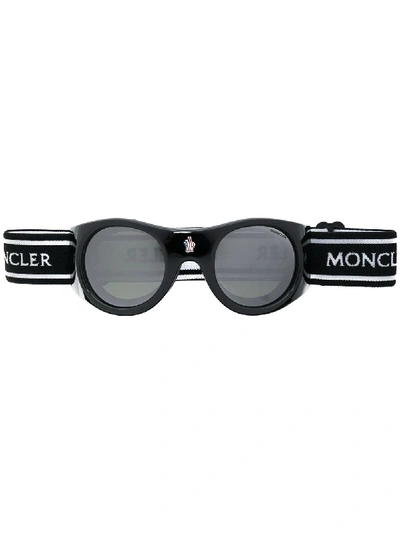 Moncler Round-frame Ski Goggles In Black