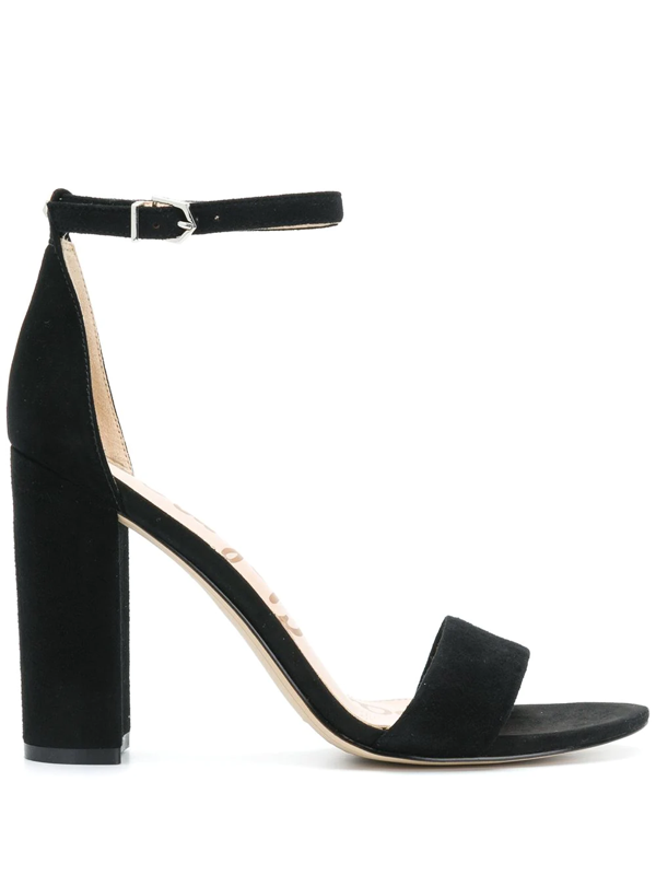 Sam Edelman Yaro Ankle Strap Block Heel Sandals In Black Suede | ModeSens