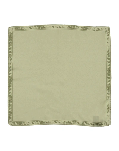 Versace Square Scarf In Military Green