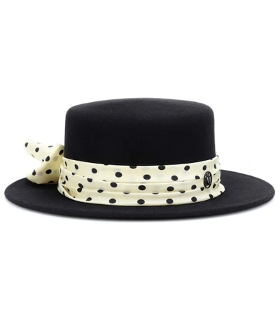 Maison Michel Kiki Rabbit-felt Hat In Black
