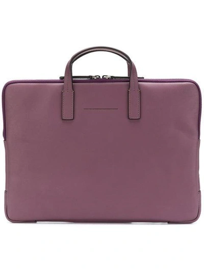 Horizn Studios 13” Zipped Laptop Briefcase In Pink & Purple