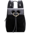 Jw Anderson Pierce Mini Suede And Textured-leather Backpack In Black