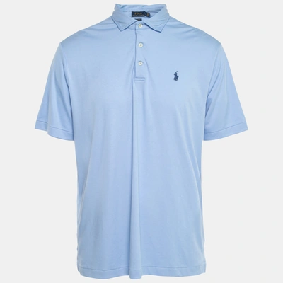 Pre-owned Polo Ralph Lauren Blue Cotton Classic Fit Polo T-shirt L |  ModeSens