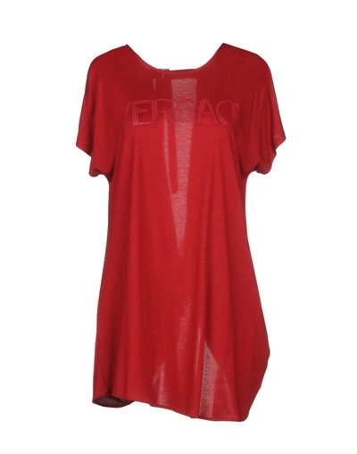 Versace T-shirt In Brick Red