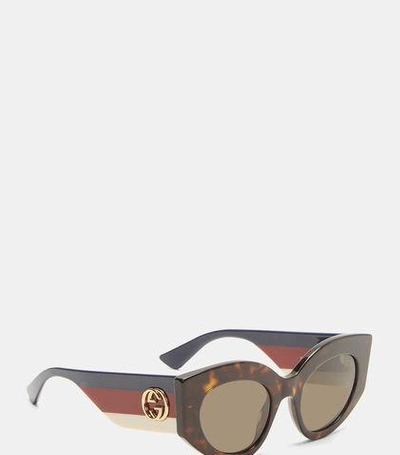 Gucci Havana Tortoiseshell Sunglasses In Brown