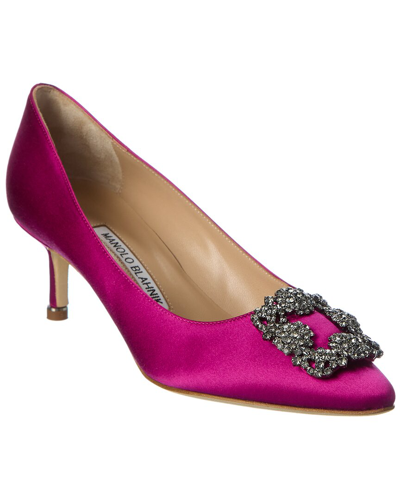 Manolo Blahnik Hangisi 50 Satin Pump In Pink
