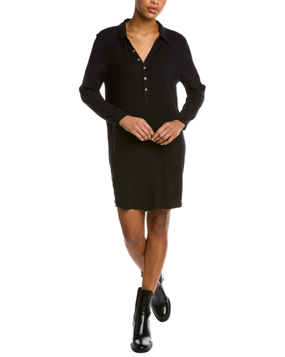 Chaser Button-down Shirtdress In Black