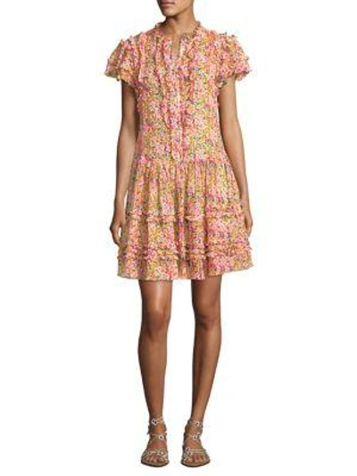 Rebecca Taylor Silk Button-front Dress In Multi