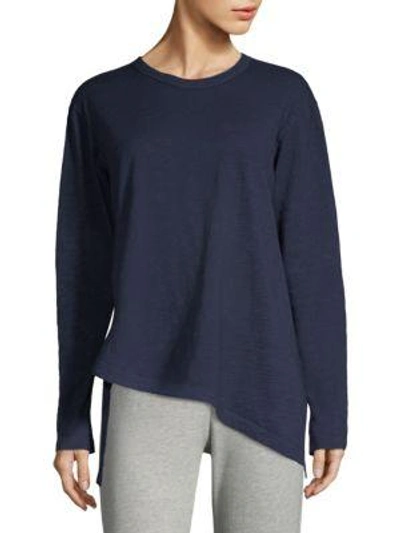 Wilt Asymmetric Slub Knit Tee In Ink