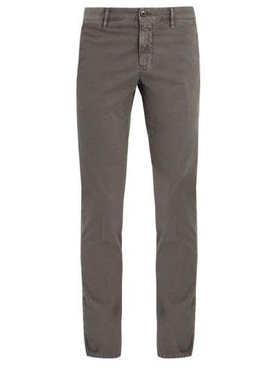 Incotex Slim-fit Mid-rise Trousers In Grey