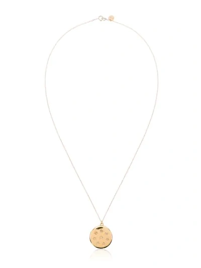 Sasha Samuel Adriane Circle Diamond-embellished Gold-plated Locket Necklace In Metallic