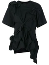 Simone Rocha Ruched Bow T In Black