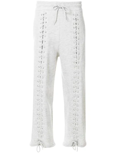 Mcq By Alexander Mcqueen Lace-up Drawstring Sweatpants In Ivory