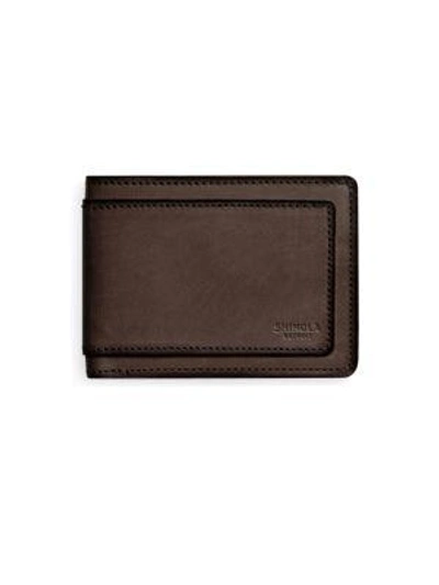 Shinola Leather Bi-fold Wallet In Deep Brown