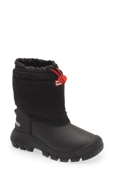Hunter Kids' Intrepid Snow Boot In Black / Logo Red
