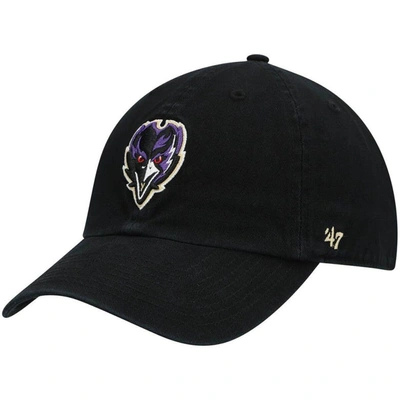 47 ' Black Baltimore Ravens Clean Up Alternate Logo Adjustable Hat